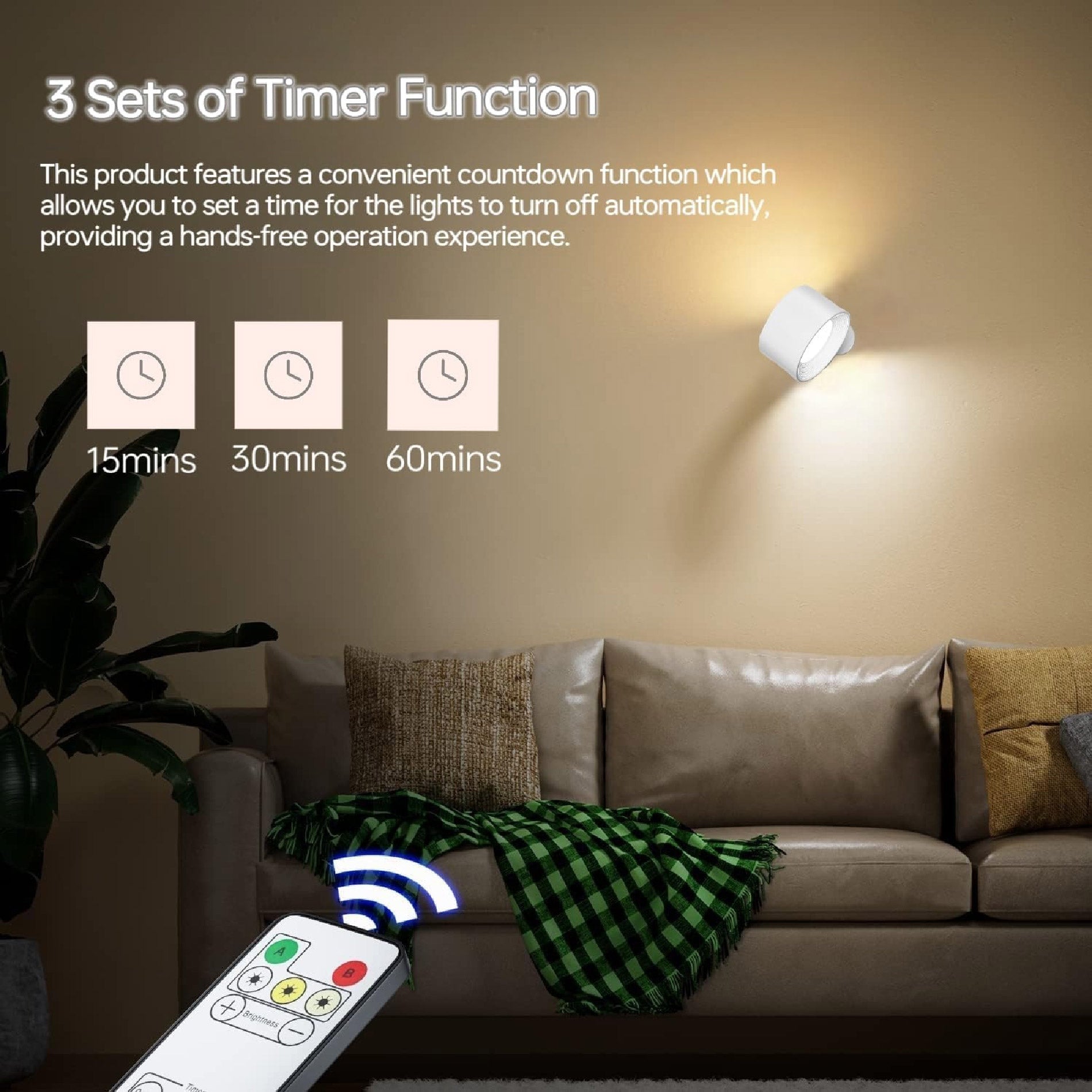 Lampara Led Tactil De Pared Con Control