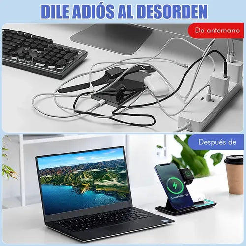 Cargador Inalámbrico 3 En 1 Compatible C